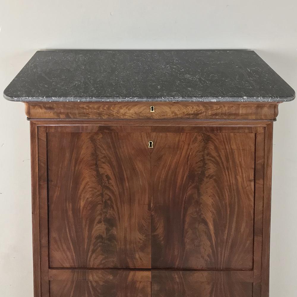 19th Century French Louis Philippe Marble Top Secretary 6