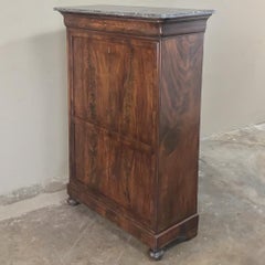 19th Century French Louis Philippe Marble Top Secretary