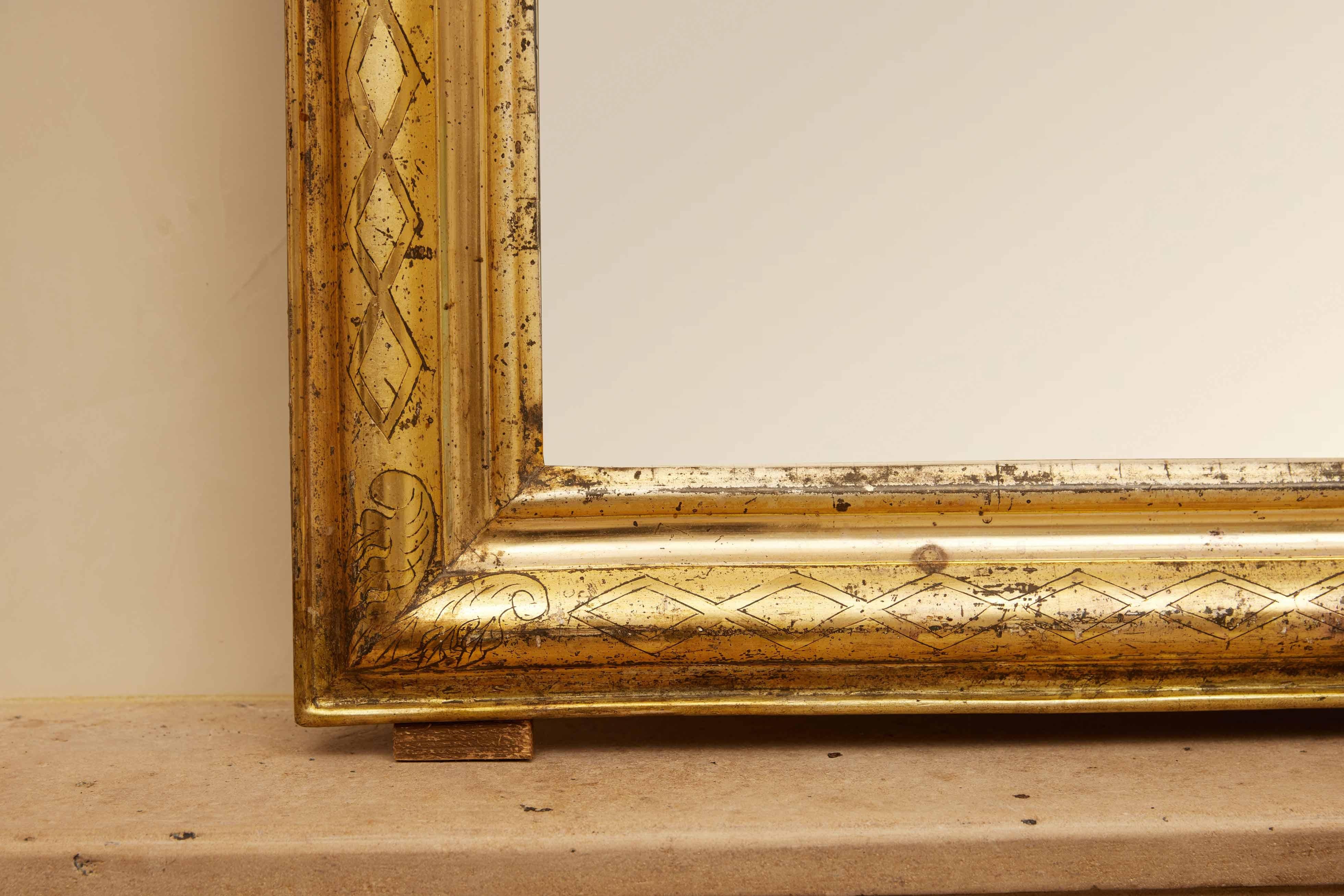 19th Century French Louis Philippe Mirror In Good Condition For Sale In Santa Monica, CA