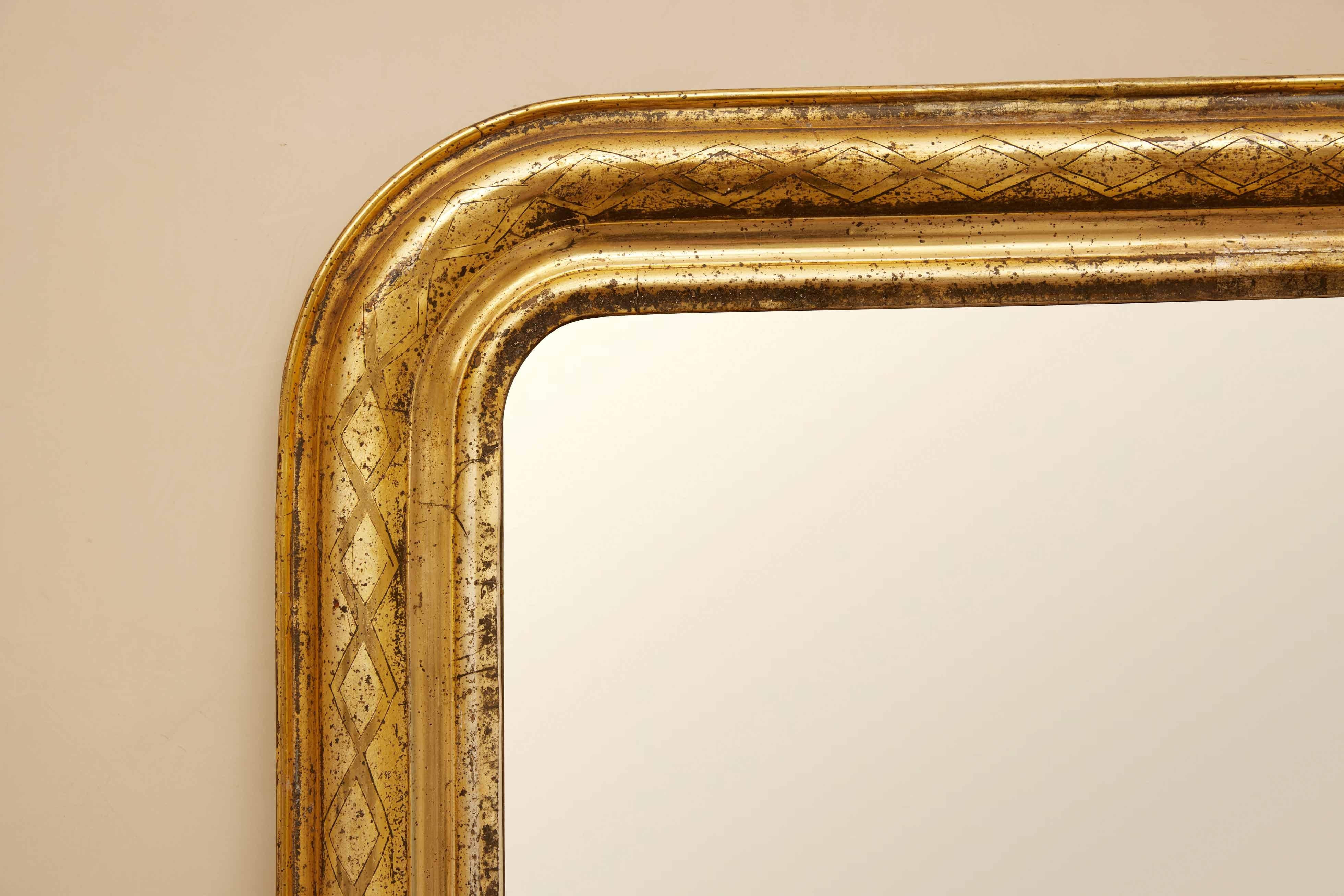 Fin du XIXe siècle Miroir Louis Philippe du 19ème siècle en vente