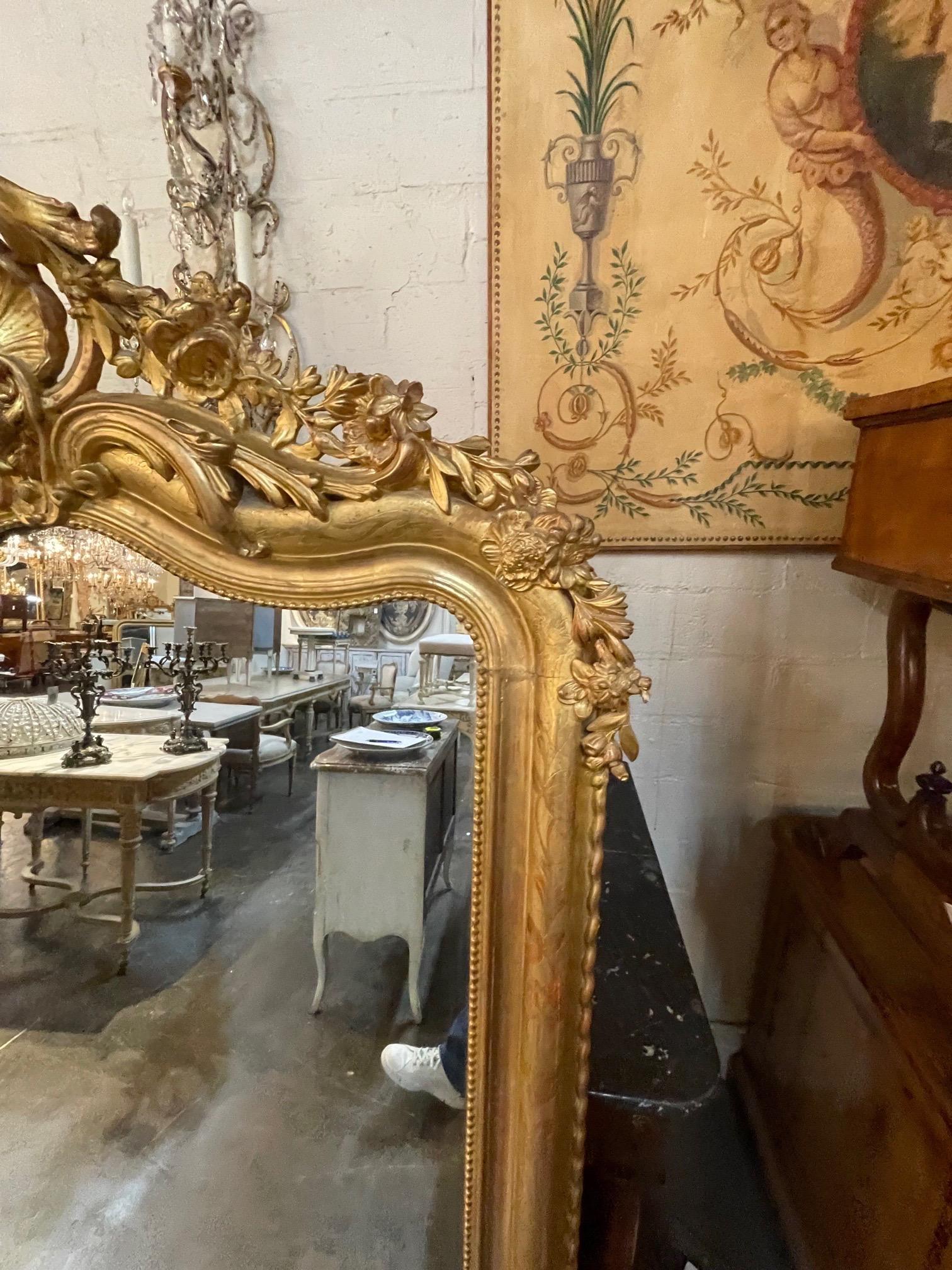 19th Century French Louis Philippe Mirror with Crest 2