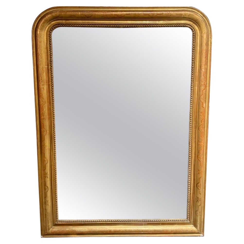 Miroir Louis Philippe du 19ème siècle à motif floral