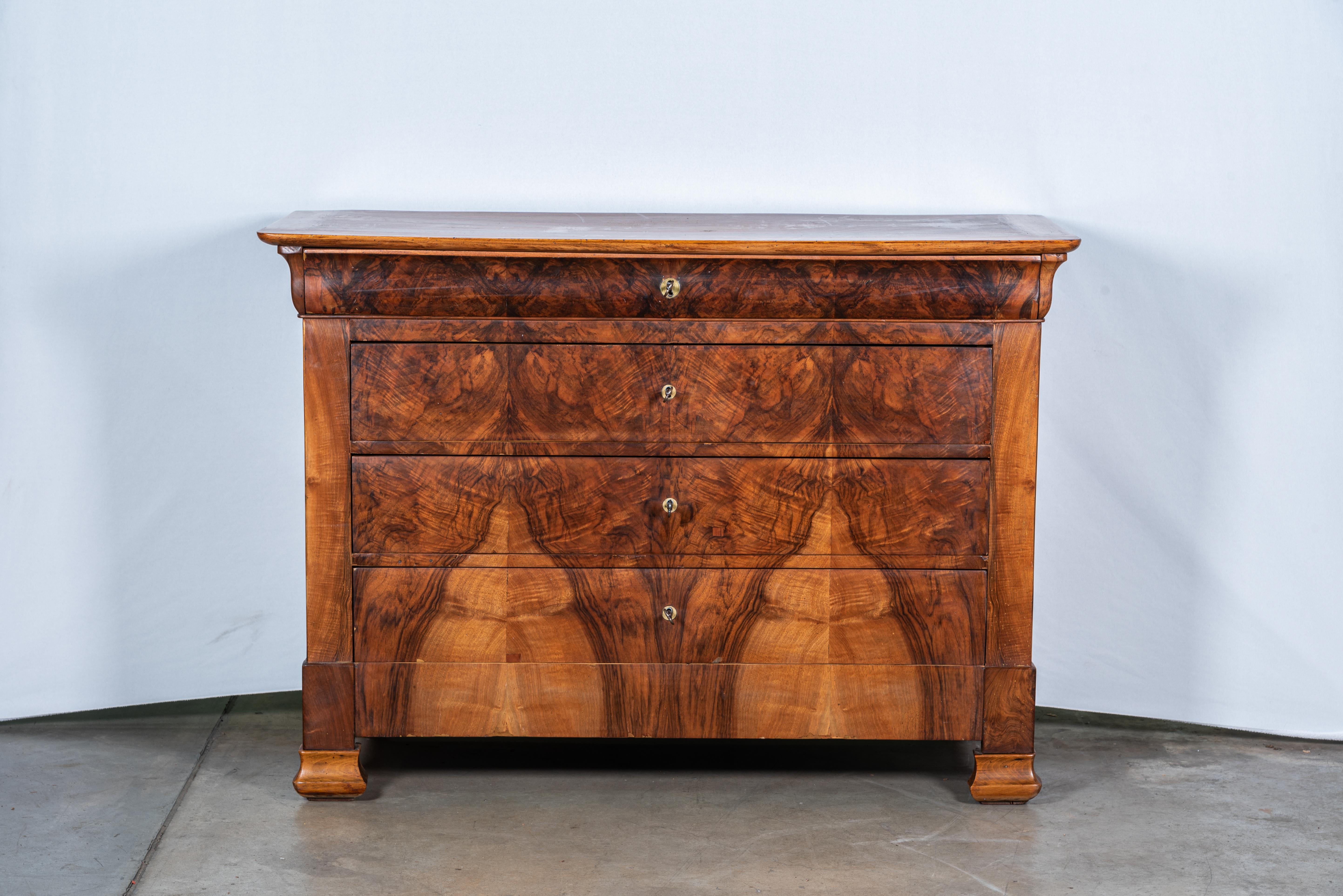 Veneer 19th Century French Louis Philippe of Period Commode or Dresser For Sale