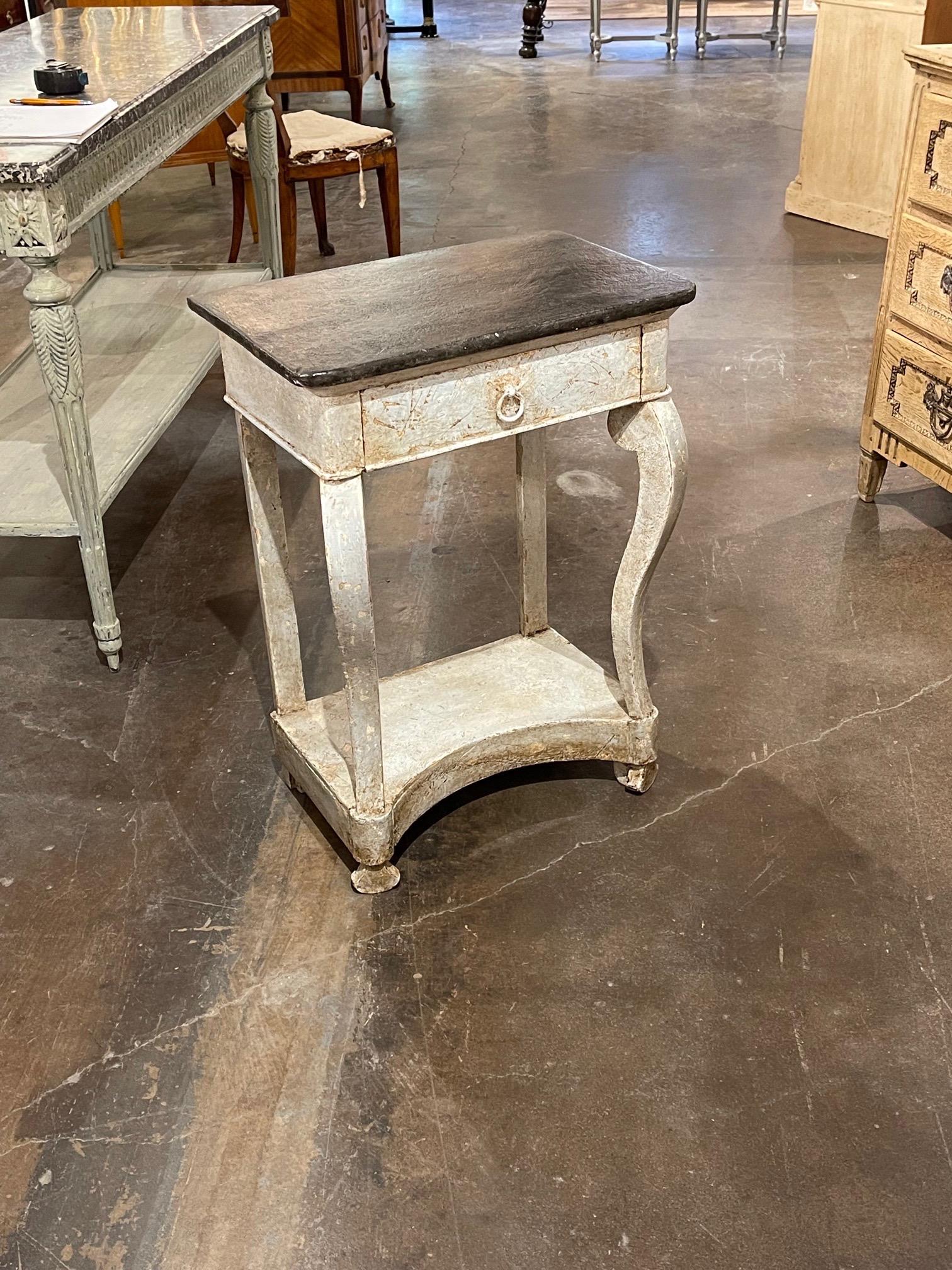 Gorgeous 19th century French Louis Philippe painted side table. Beautiful clean lines a very fine patina. Great for a variety of styles!