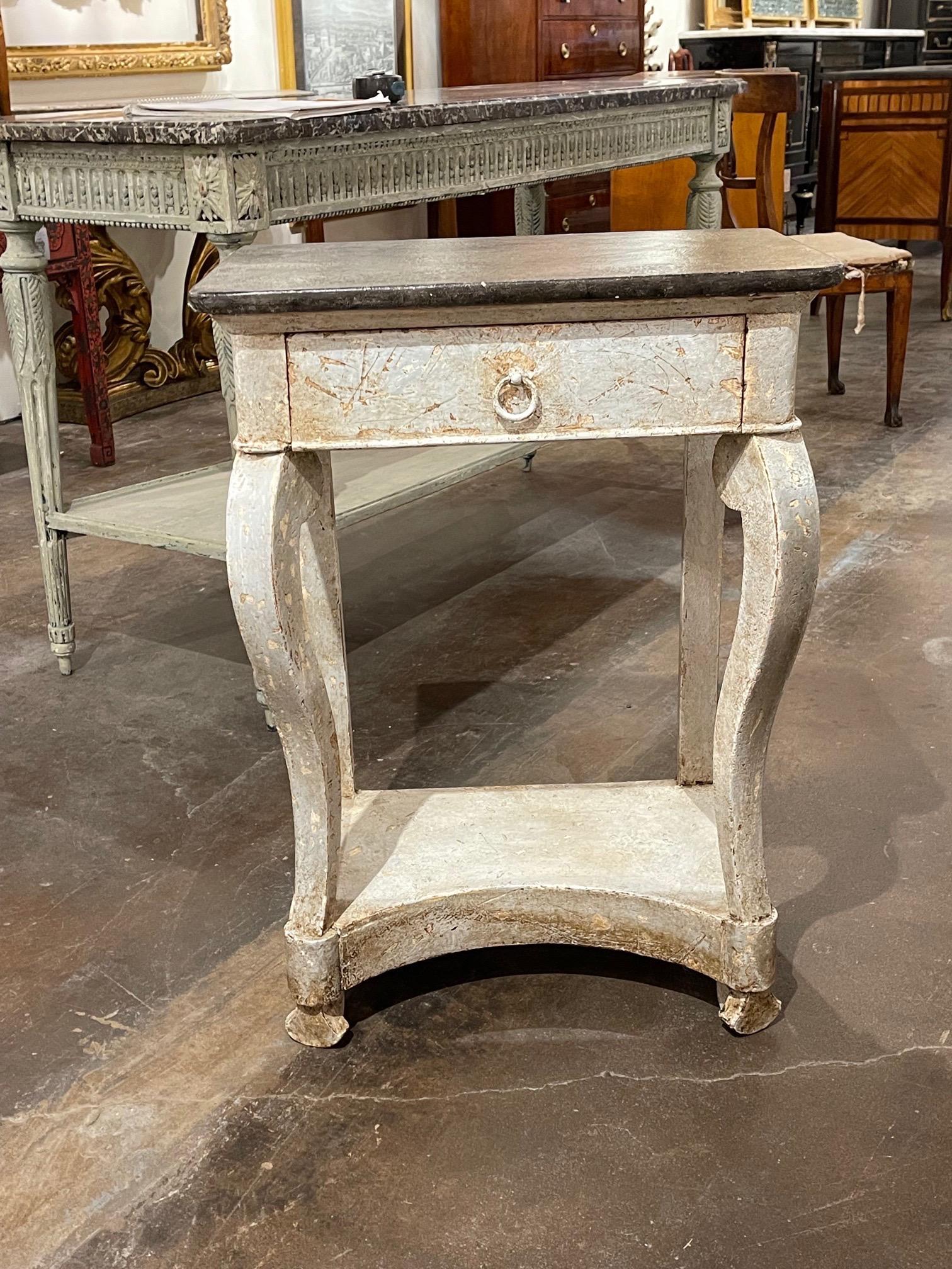 19th Century French Louis Philippe Painted Side Table In Good Condition For Sale In Dallas, TX