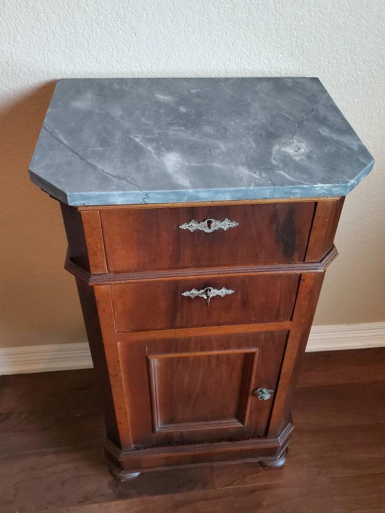 Marble 19th Century French Louis Philippe Period Bedside Cabinet  For Sale