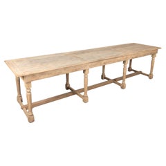 19th Century French Louis Philippe Period Bleached Oak Monastery Trestle Table