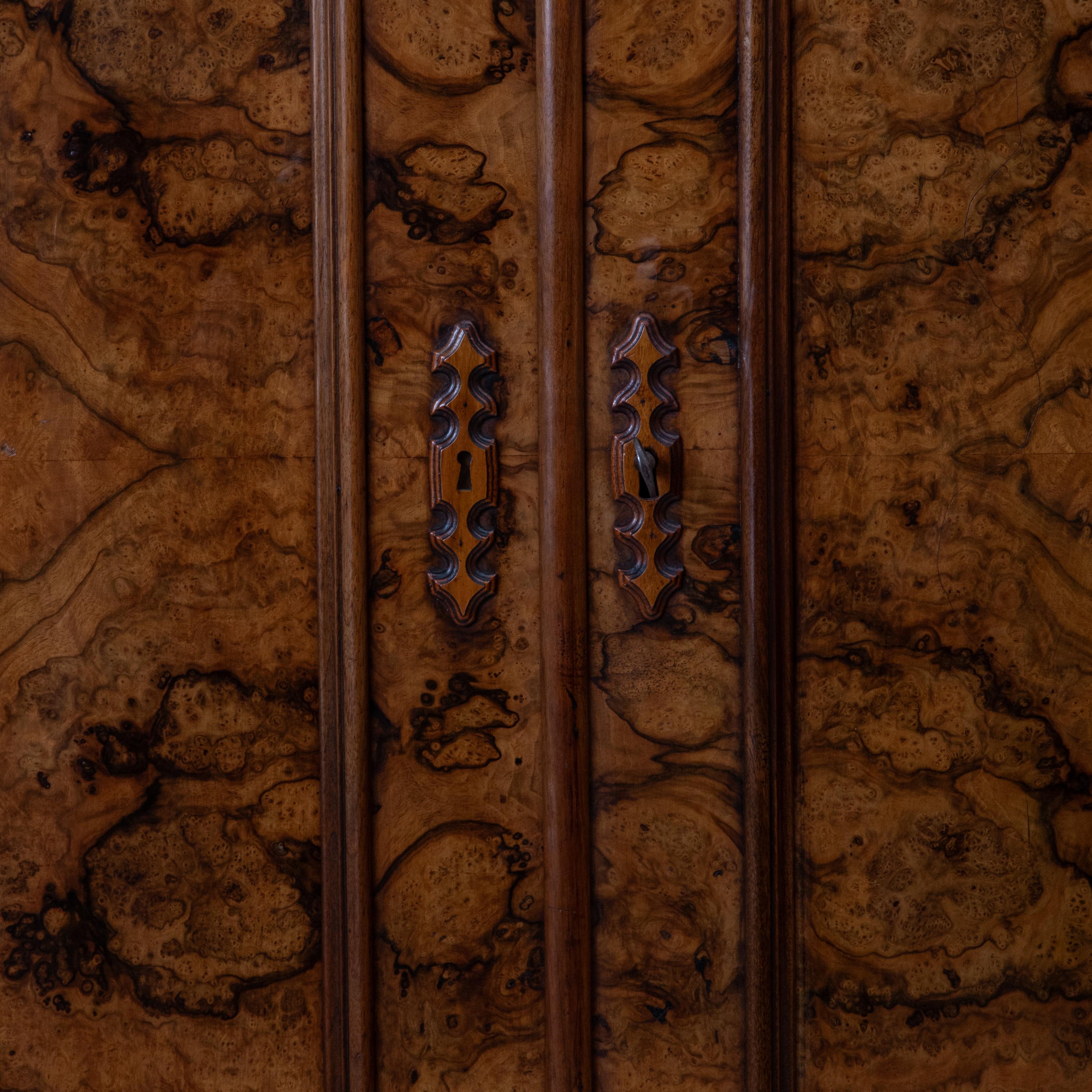 19th Century French Louis Philippe Period Book Matched Burl Walnut Armoire 5