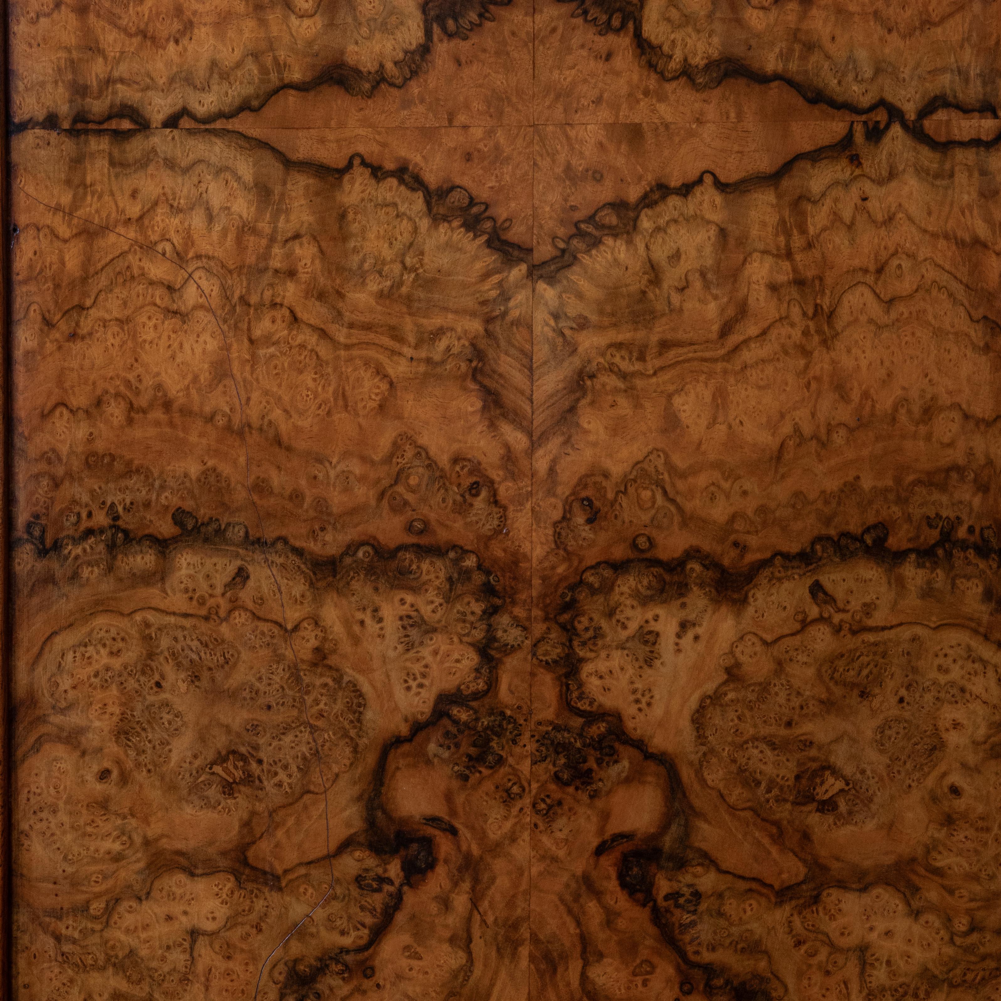19th Century French Louis Philippe Period Book Matched Burl Walnut Armoire 6