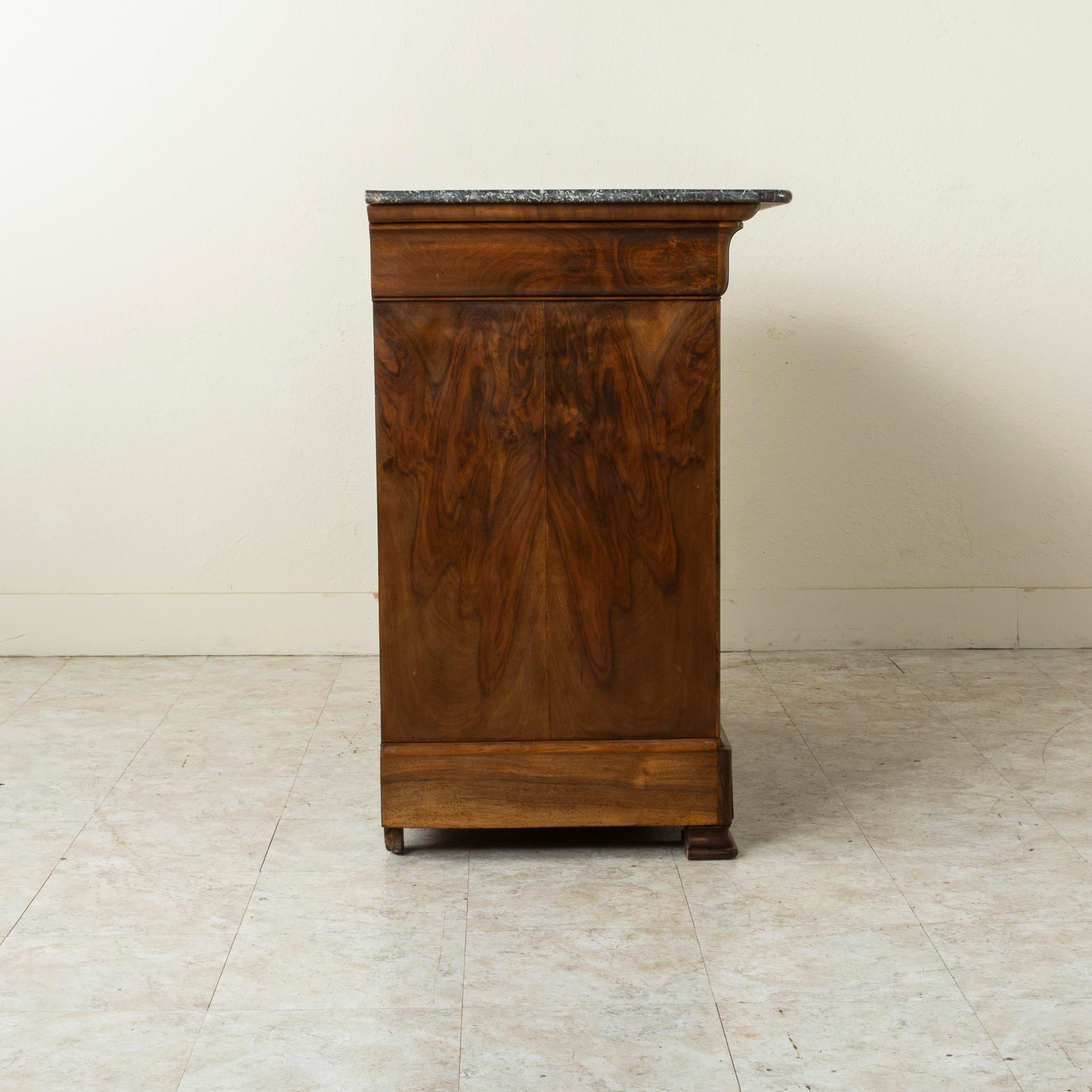 19th Century French Louis Philippe Period Book Matched Burl Walnut Commode Chest 2