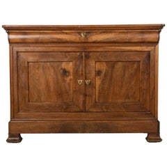 19th Century French Louis Philippe Period Book Matched Walnut Buffet