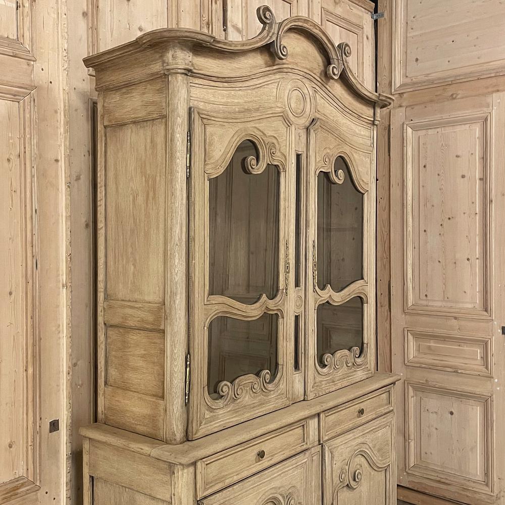 19th Century French Louis Philippe Period Bookcase in Stripped Oak 1