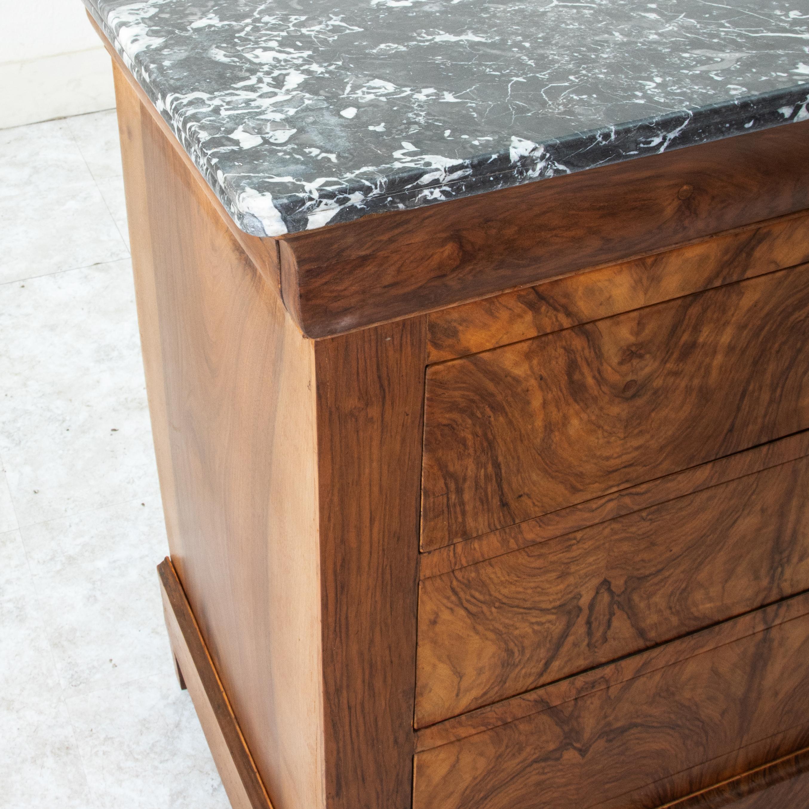 19th Century French Louis Philippe Period Burl Walnut Commode, Chest of Drawers 7