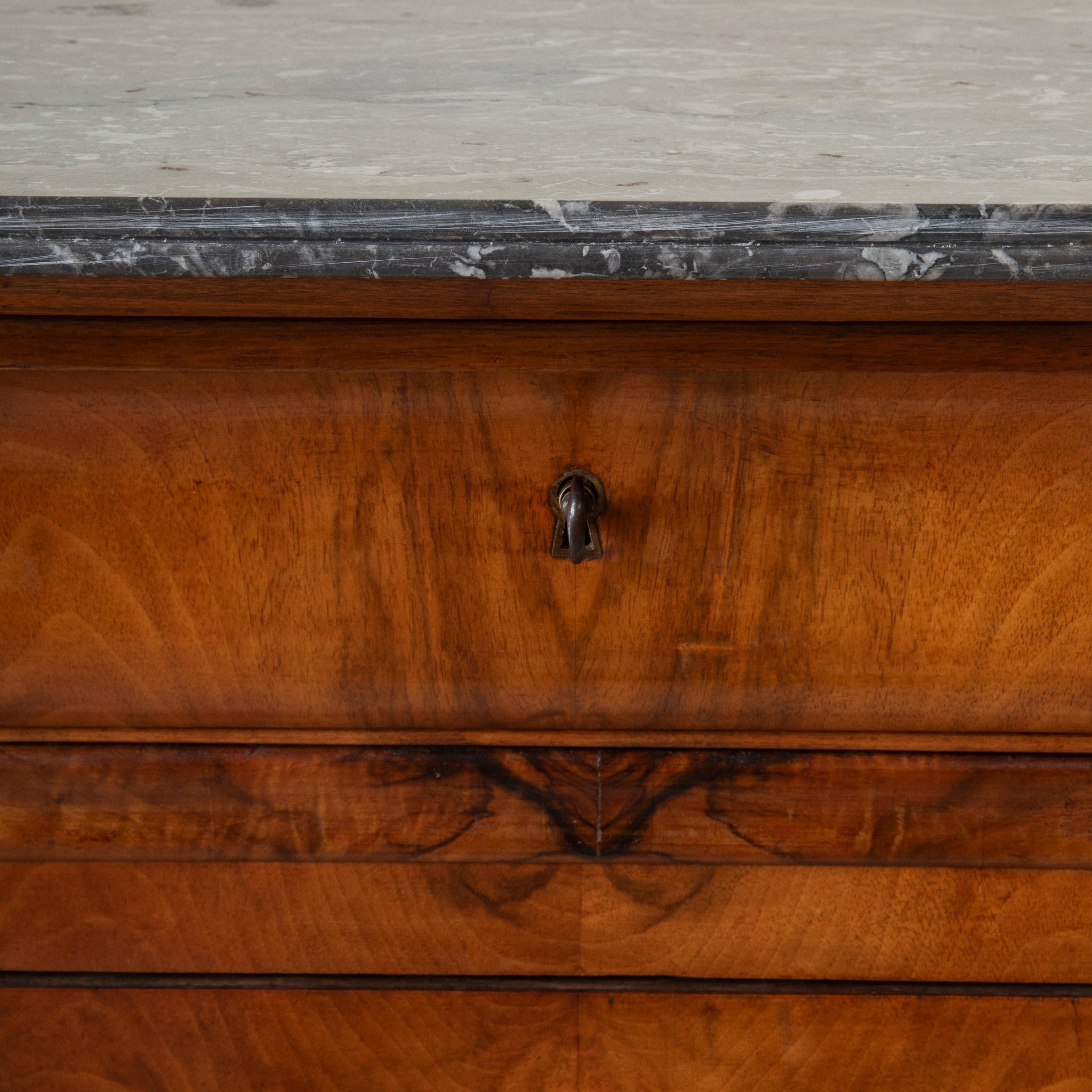 19th Century French Louis Philippe Period Burl Walnut Commode, Chest of Drawers For Sale 9