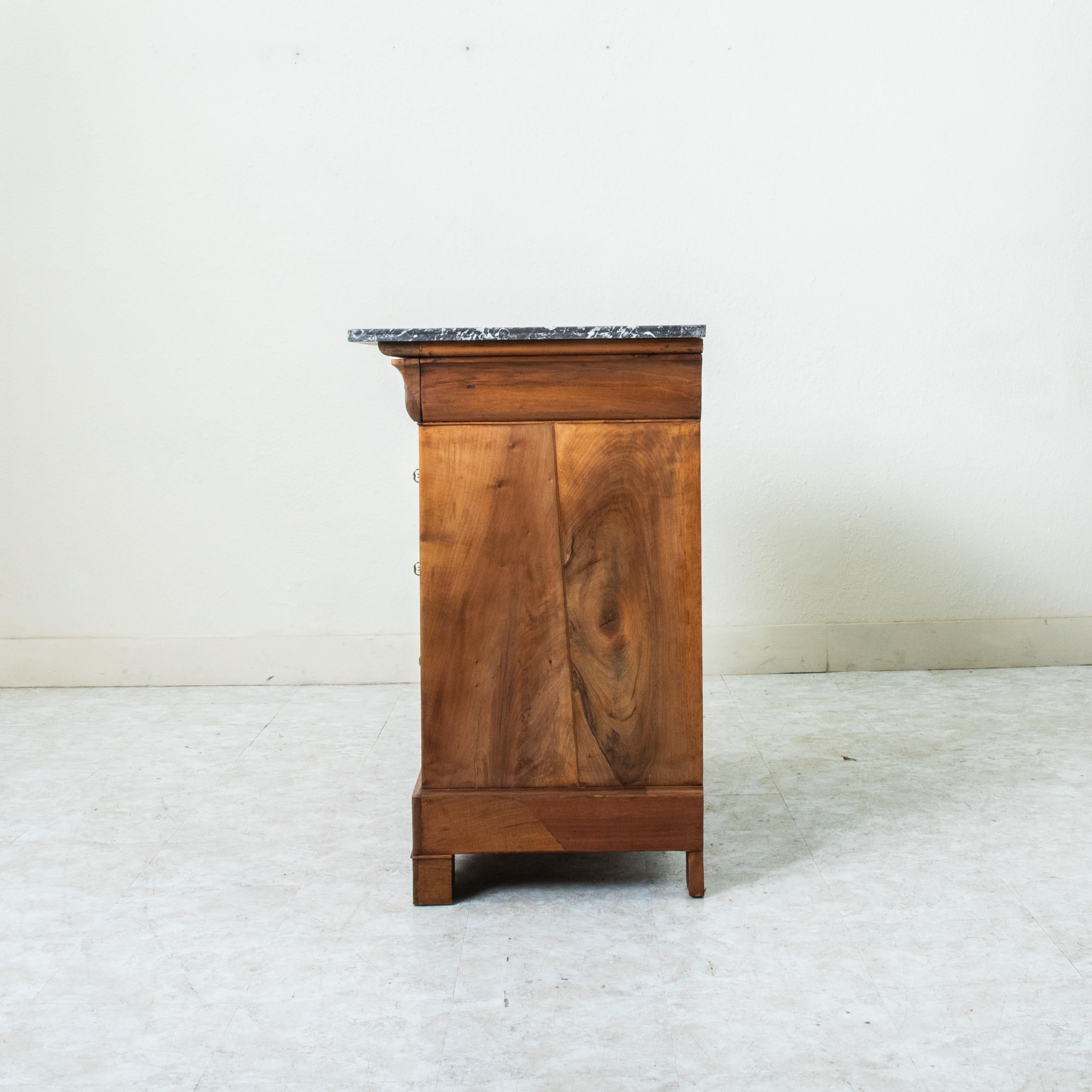 19th Century French Louis Philippe Period Burl Walnut Commode, Chest of Drawers In Good Condition In Fayetteville, AR