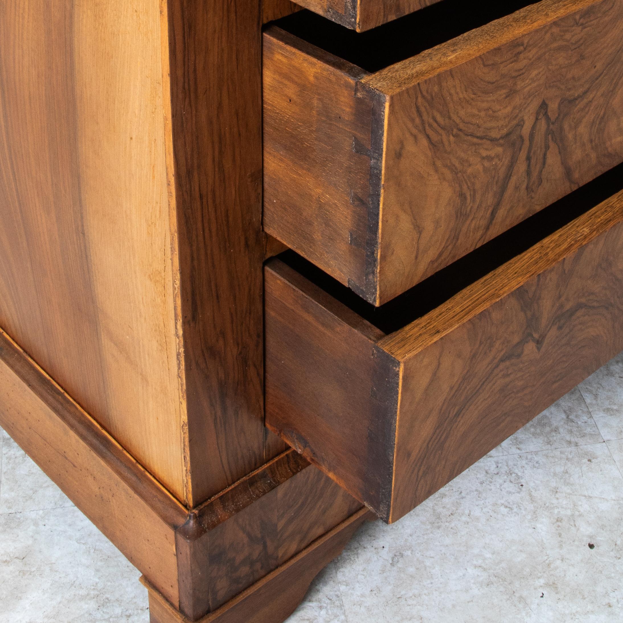 19th Century French Louis Philippe Period Burl Walnut Commode, Chest of Drawers 3