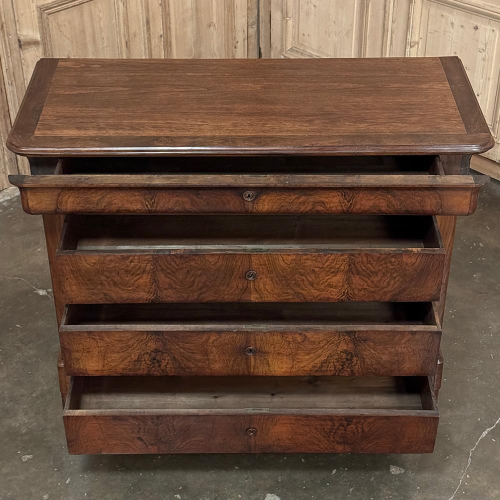 19th Century French Louis Philippe Period Burl Walnut Commode 1