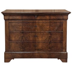19th Century French Louis Philippe Period Burl Walnut Commode