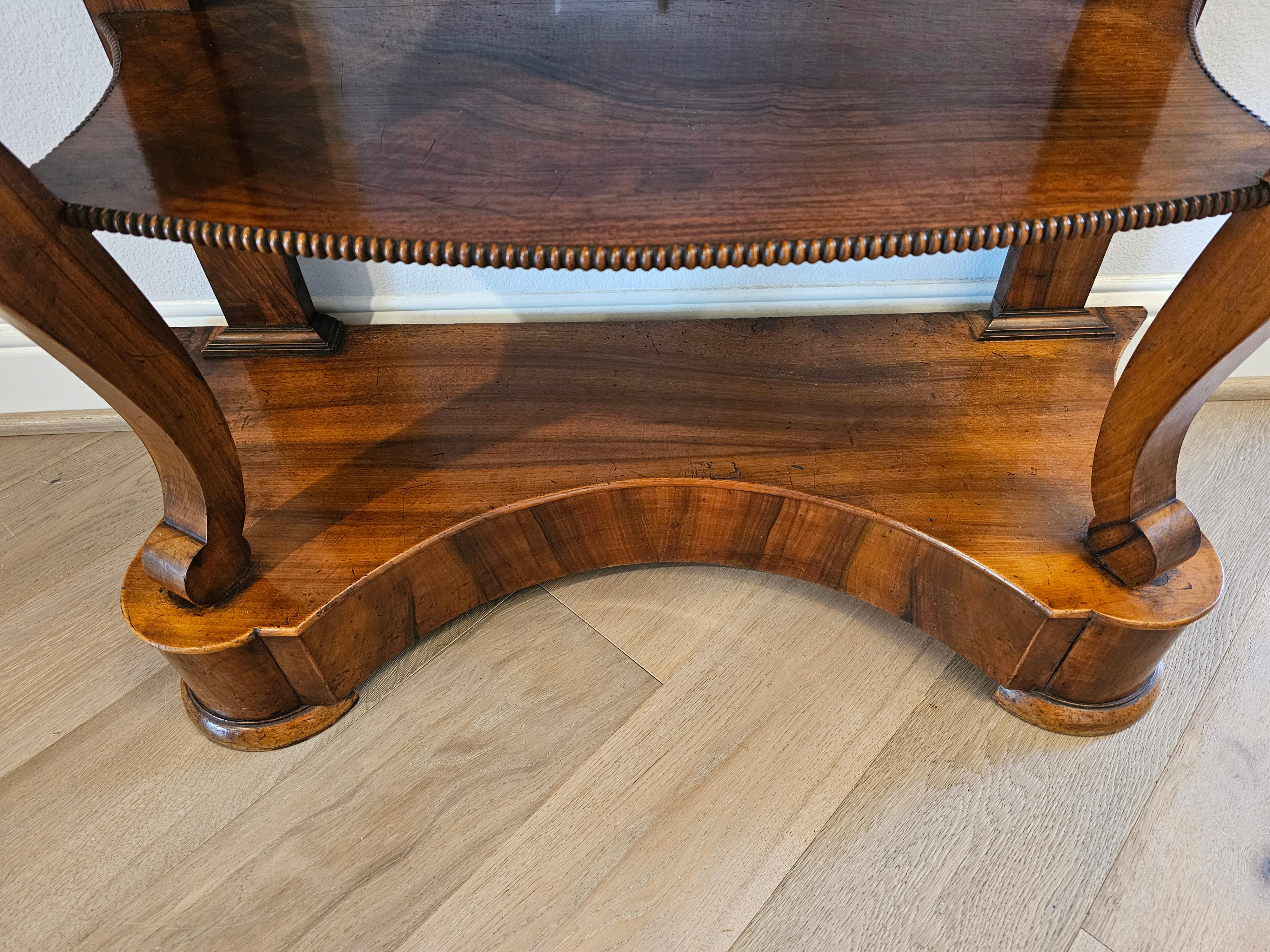 19th Century French Louis Philippe Period Burl Walnut Console Table For Sale 12