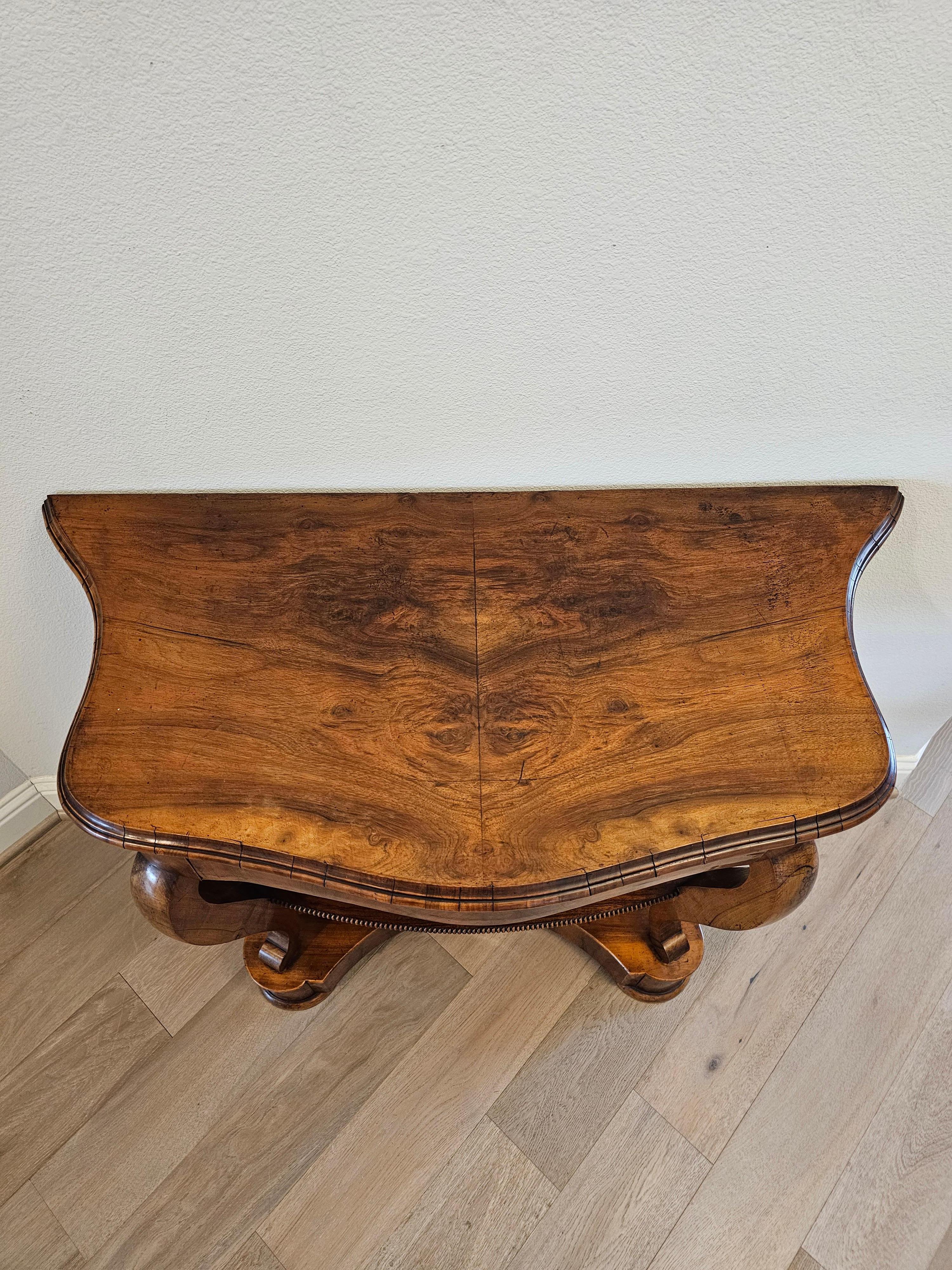 19th Century French Louis Philippe Period Burl Walnut Console Table For Sale 13