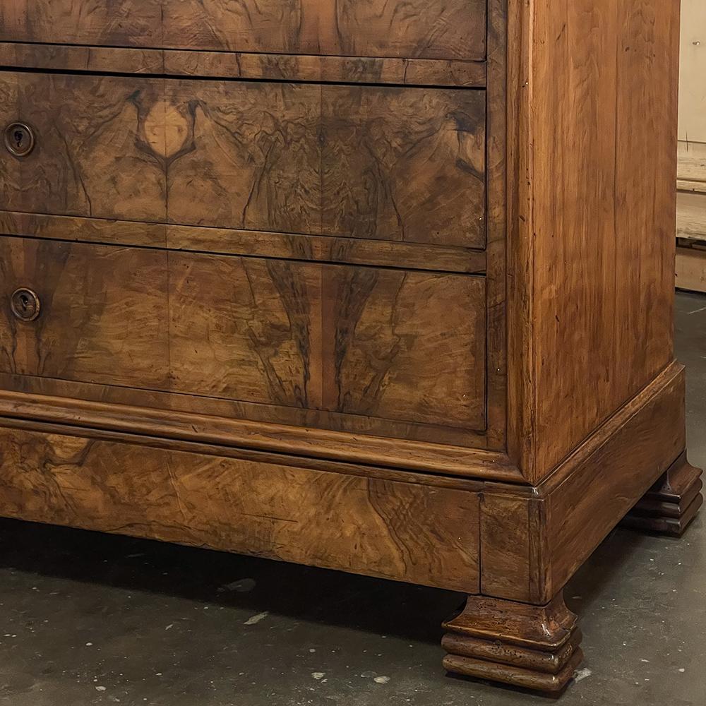 19th Century French Louis Philippe Period Burl Walnut Marble Top Commode 10