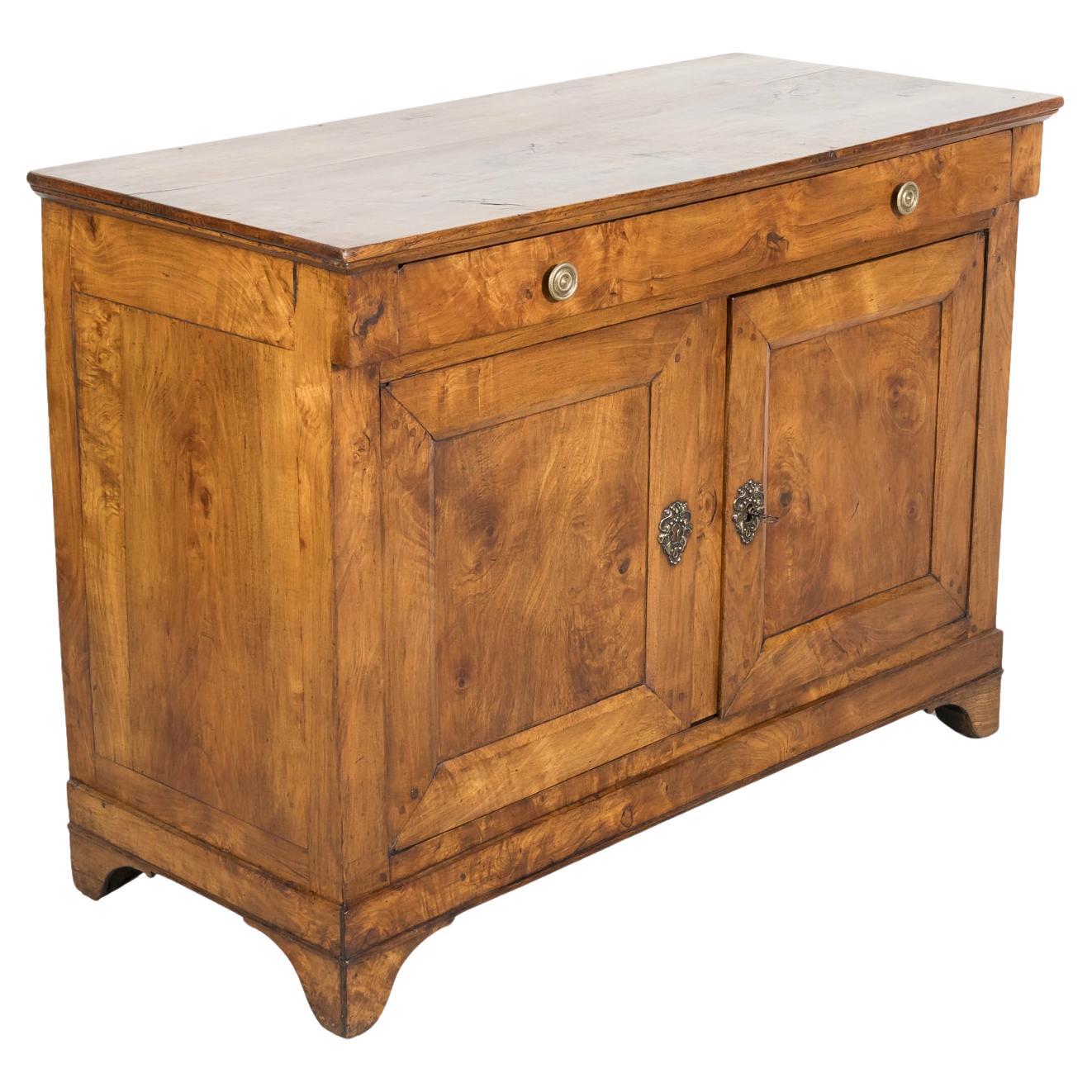 19th Century French Louis Philippe Period Burled Chestnut Buffet For Sale