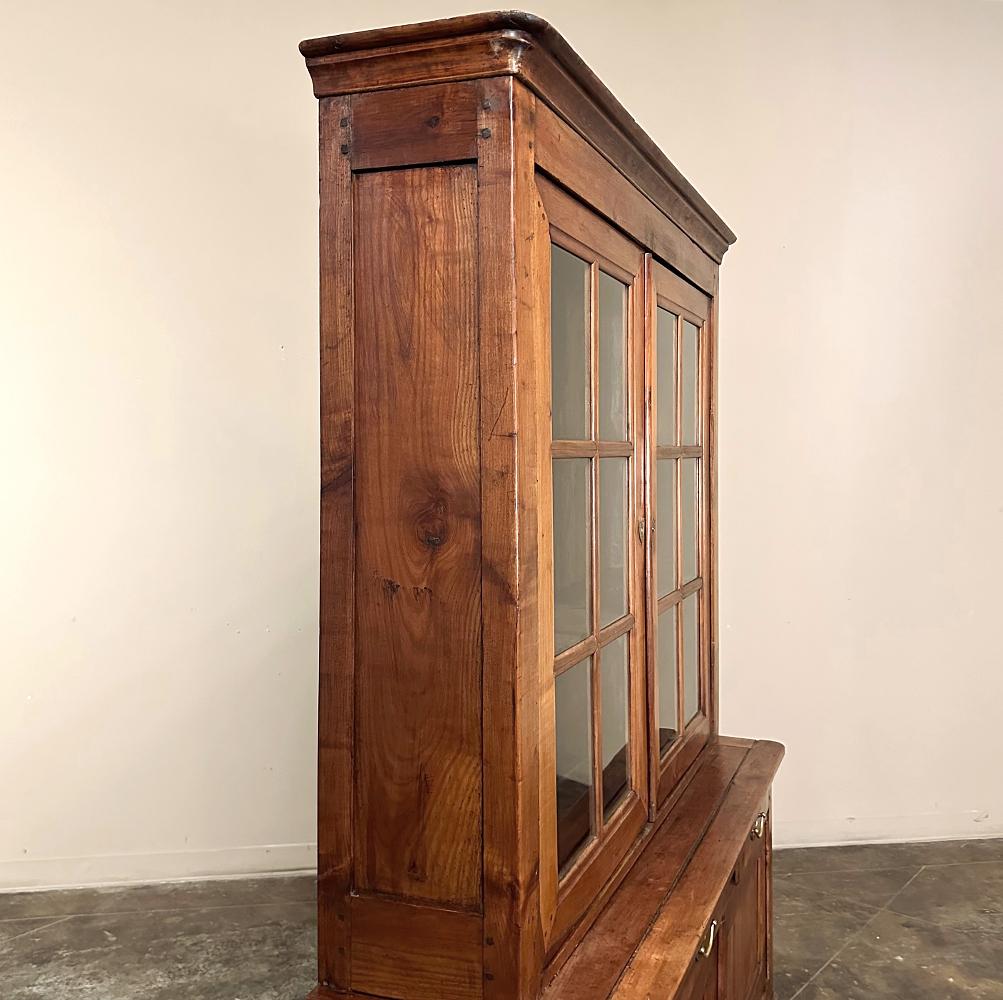 19th Century French Louis Philippe Period Cherry Bookcase ~ China Buffet For Sale 4