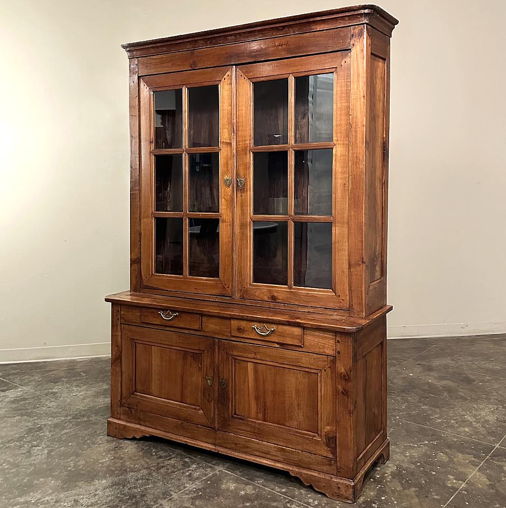 Hand-Crafted 19th Century French Louis Philippe Period Cherry Bookcase ~ China Buffet For Sale