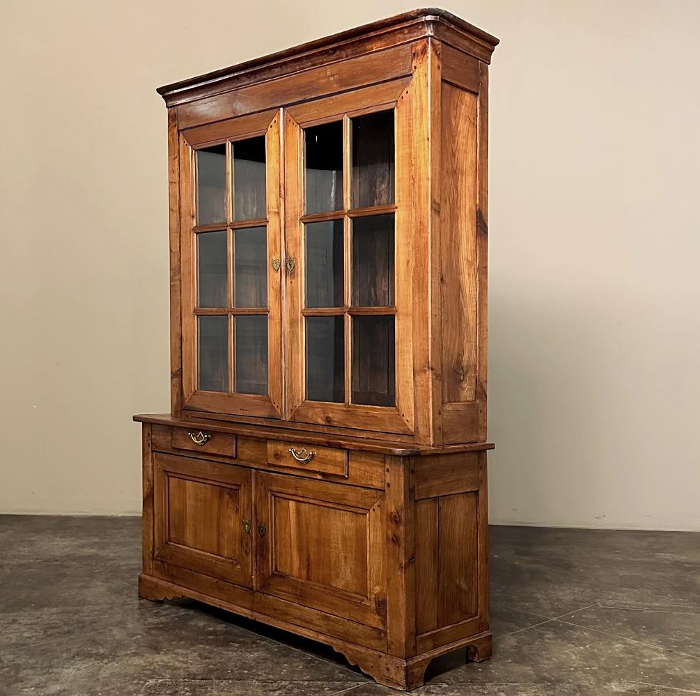 19th Century French Louis Philippe Period Cherry Bookcase ~ China Buffet In Good Condition For Sale In Dallas, TX