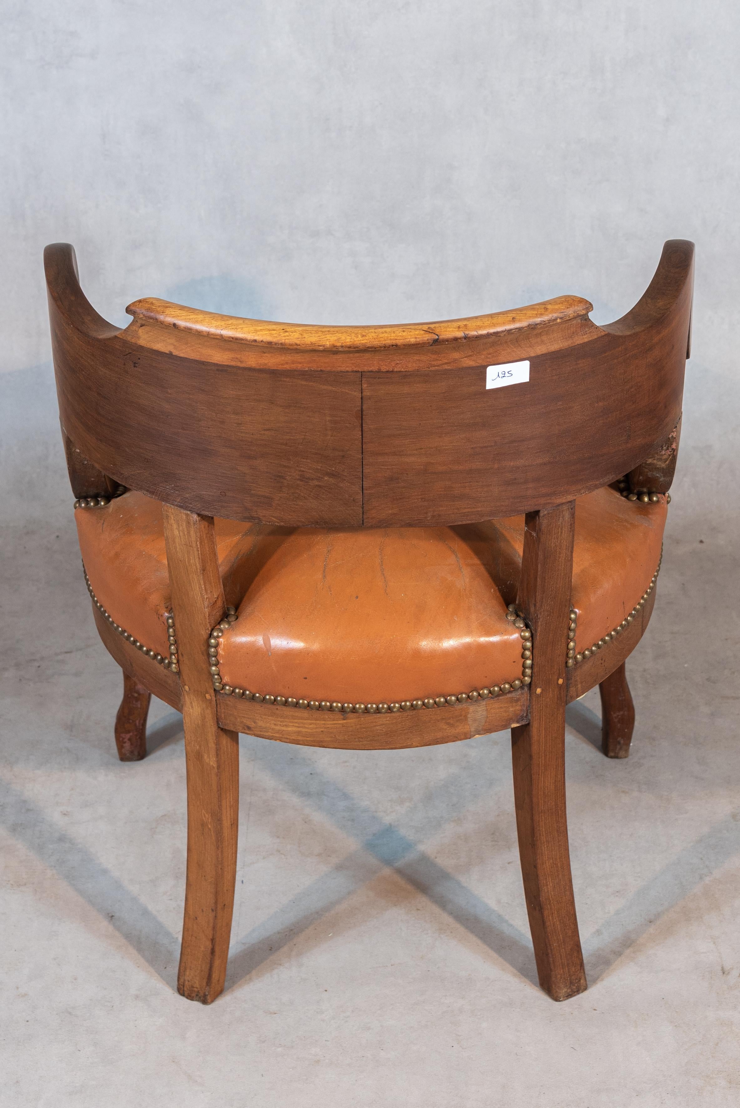 Leather 19th Century French Louis Philippe Period Desk Chair