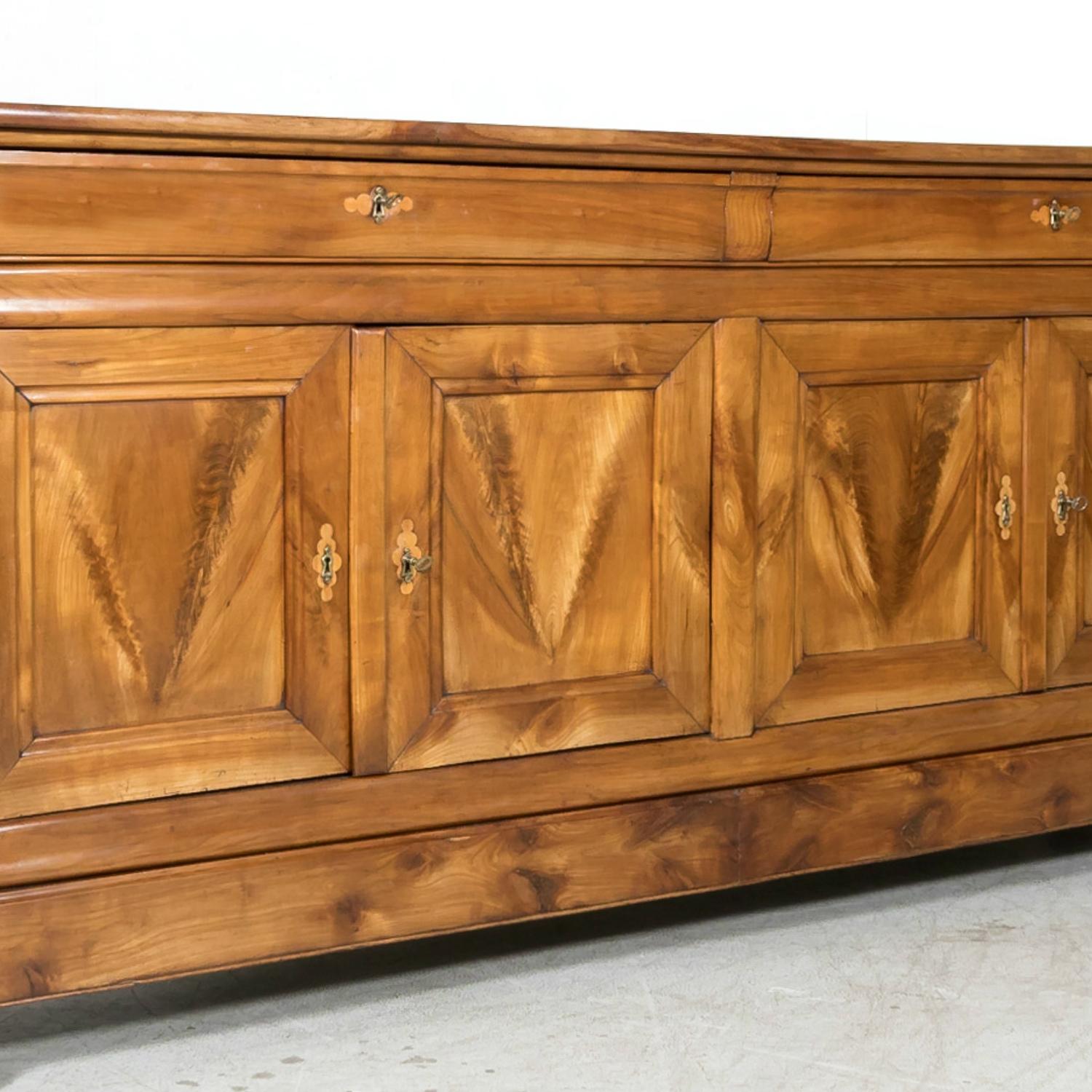19th Century French Louis Philippe Period Four-Door Cherry Wood Enfilade Buffet 8