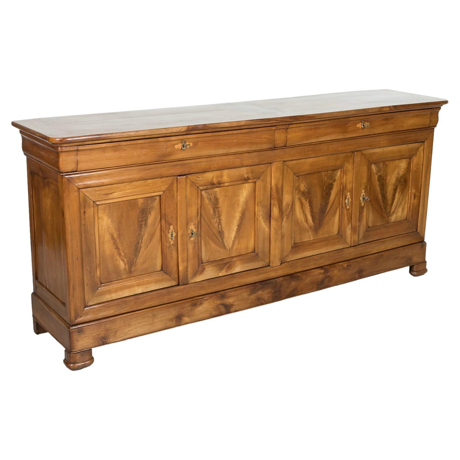 19th Century French Louis Philippe Period Four-Door Cherry Wood Enfilade Buffet
