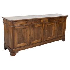 19th Century French Louis Philippe Period Four-Door Walnut Enfilade Buffet