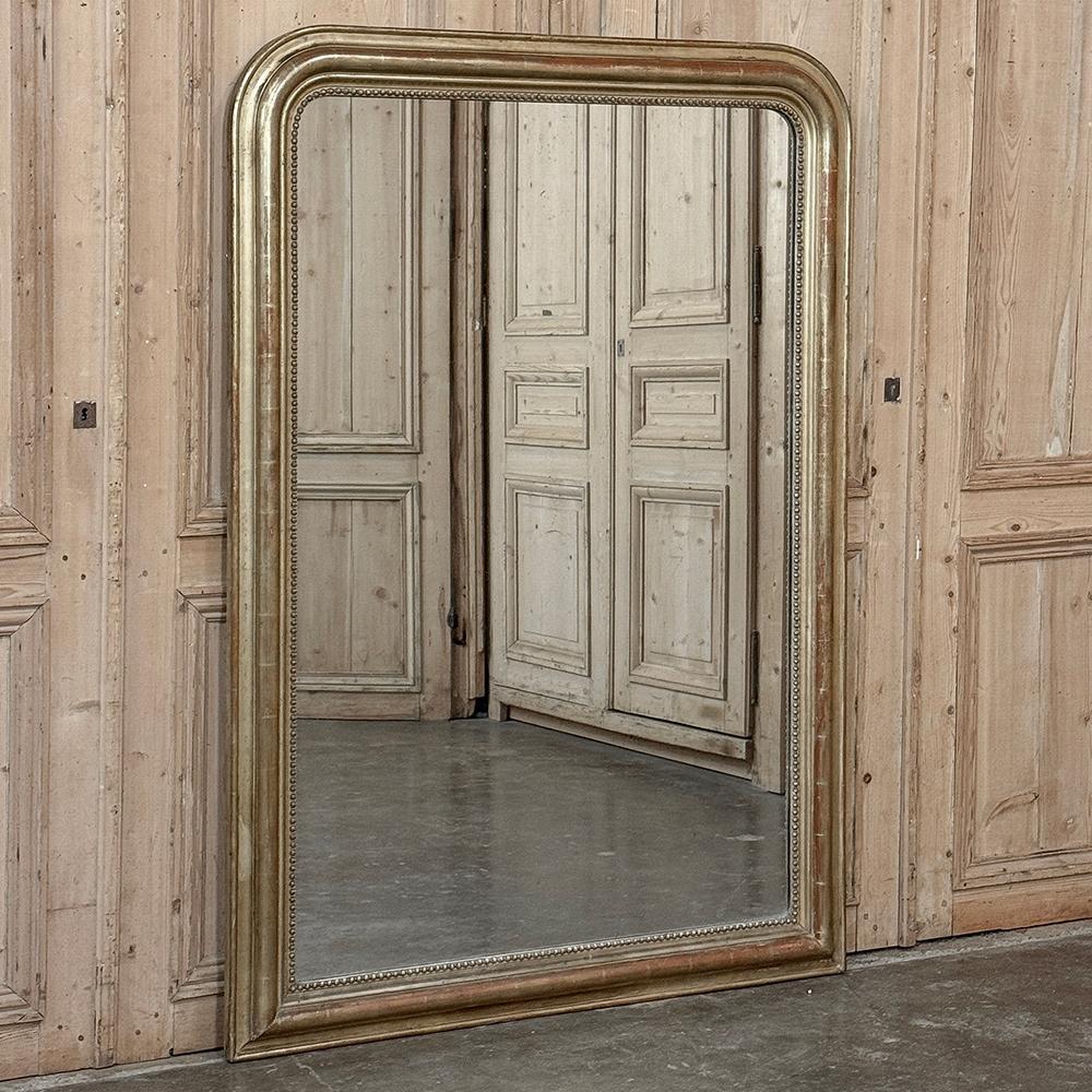 19th Century French Louis Philippe Period Giltwood Mirror represents the essence of the age, when tailored architecture melded with opulent yet restrained elegance to produce a style that has remained popular for nearly two centuries and counting! 