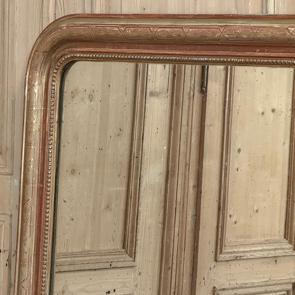 19th Century French Louis Philippe Period Giltwood Mantel Mirror For Sale 9
