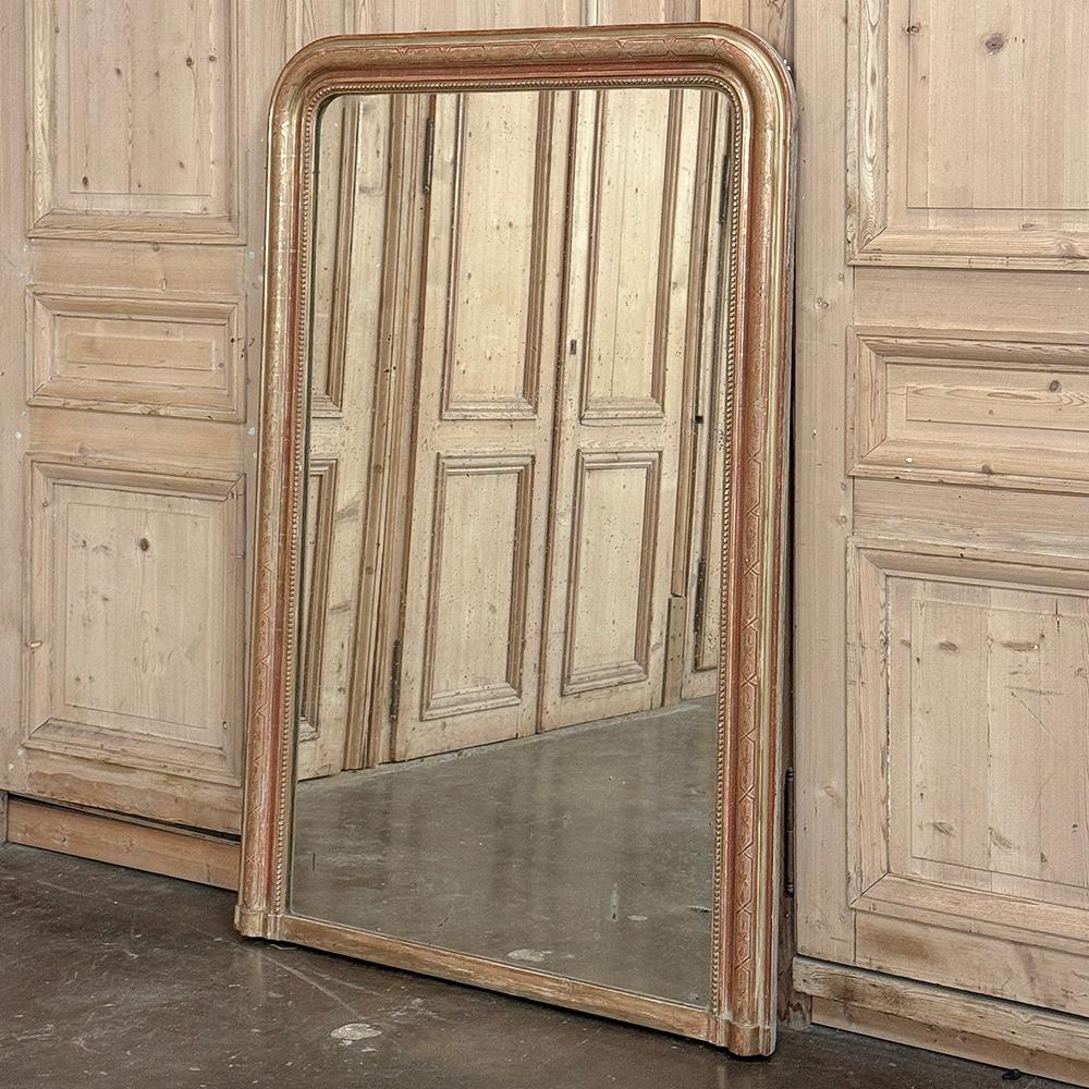 Mid-19th Century 19th Century French Louis Philippe Period Giltwood Mantel Mirror For Sale