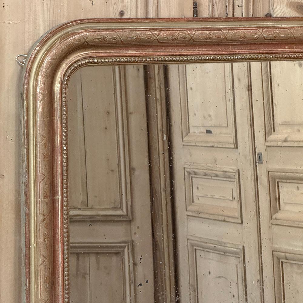 19th Century French Louis Philippe Period Giltwood Mantel Mirror For Sale 2