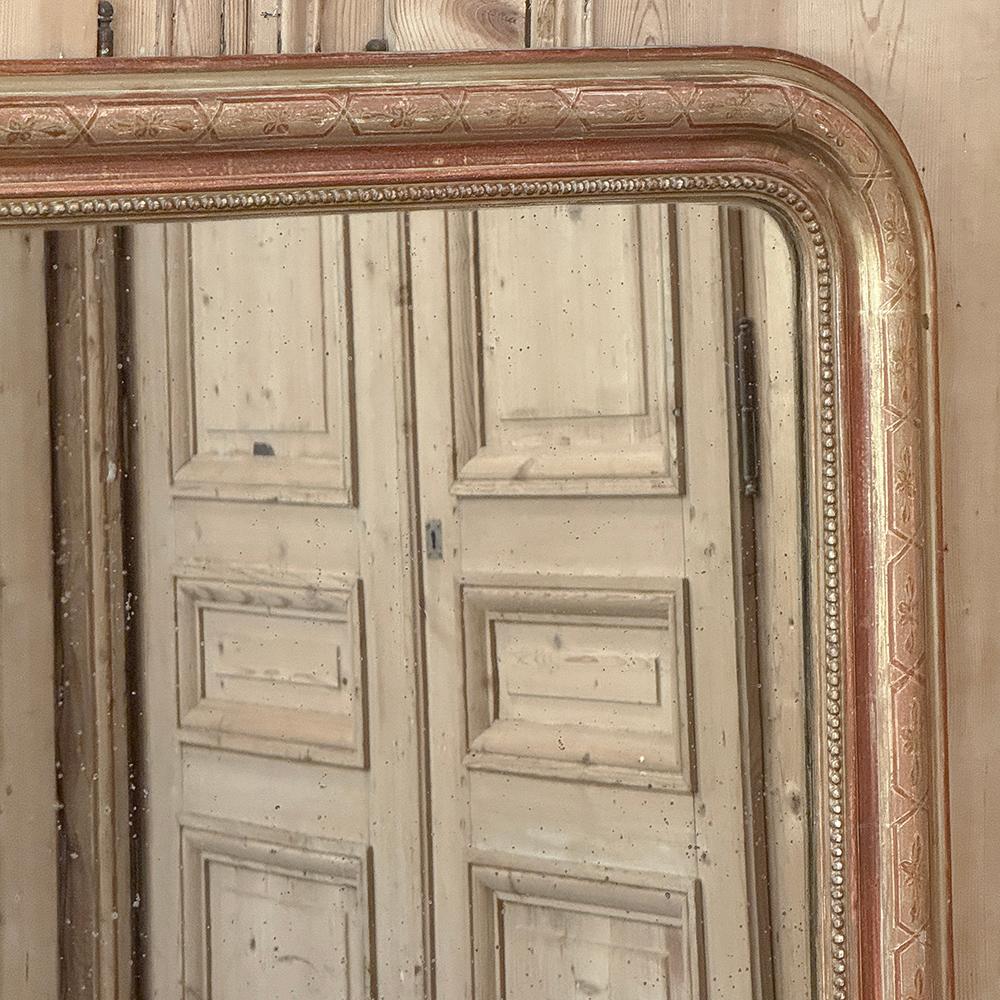 19th Century French Louis Philippe Period Giltwood Mantel Mirror For Sale 4