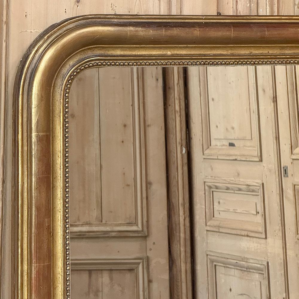 Miroir français du 19ème siècle d'époque Louis Philippe en bois doré Bon état - En vente à Dallas, TX