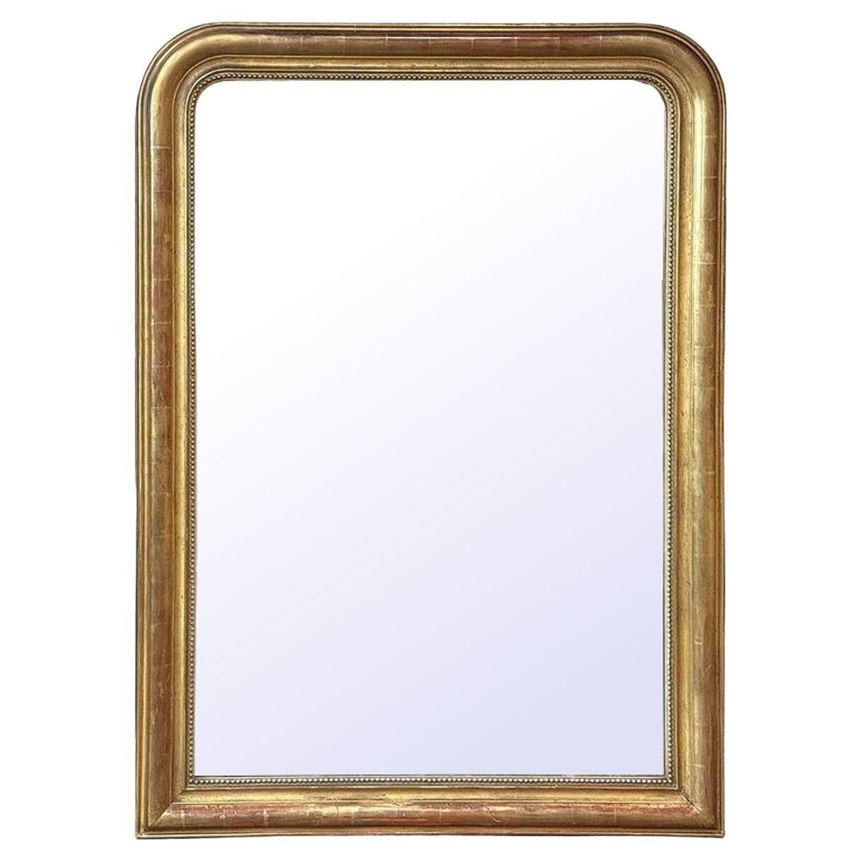 Miroir français du 19ème siècle d'époque Louis Philippe en bois doré en vente