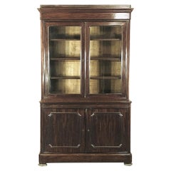 Antique 19th Century French Louis Philippe Period Mahogany Bookcase