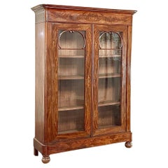 Antique 19th Century French Louis Philippe Period Mahogany Bookcase