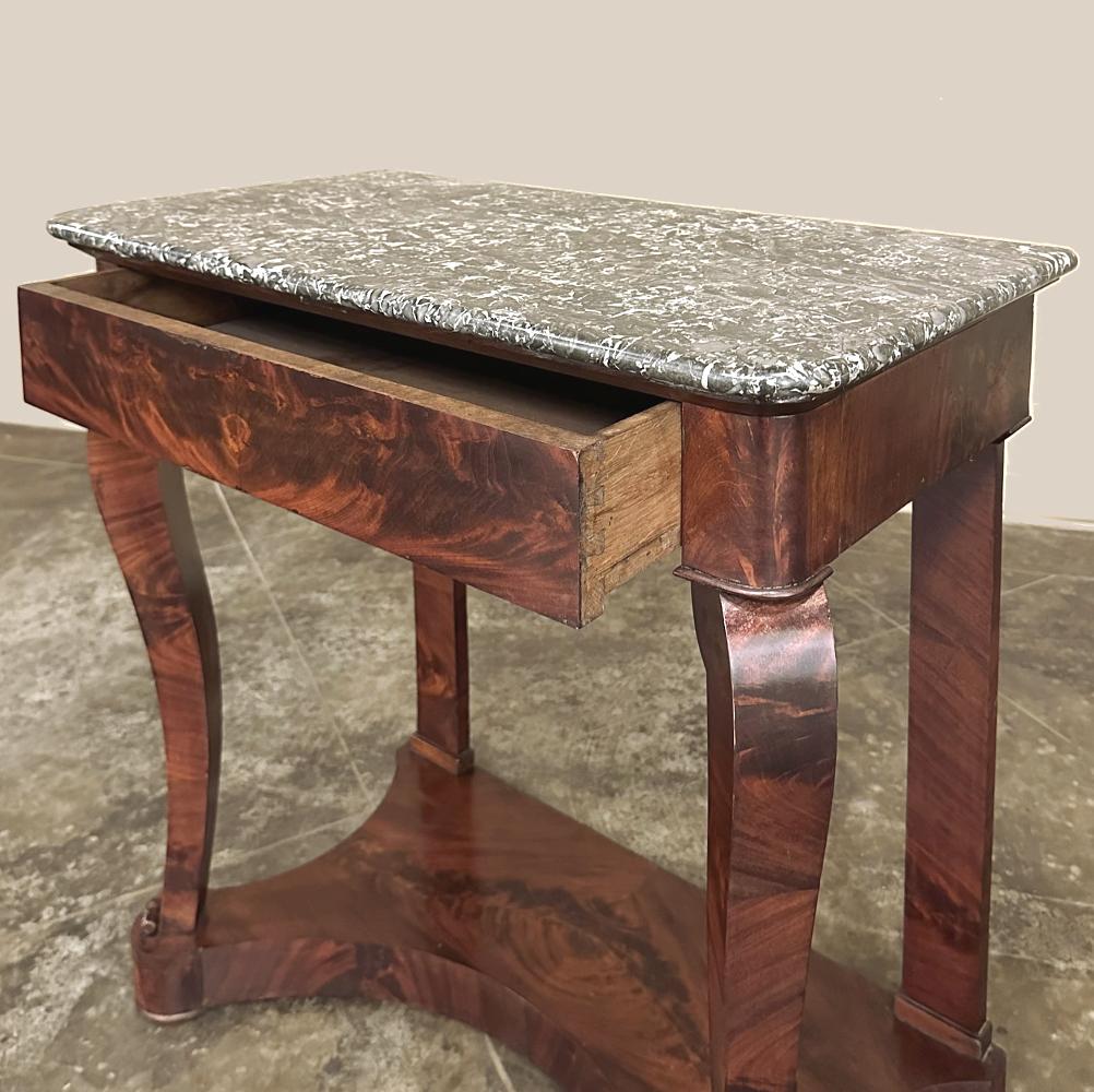 19th Century French Louis Philippe Period Mahogany Marble Top Console For Sale 6