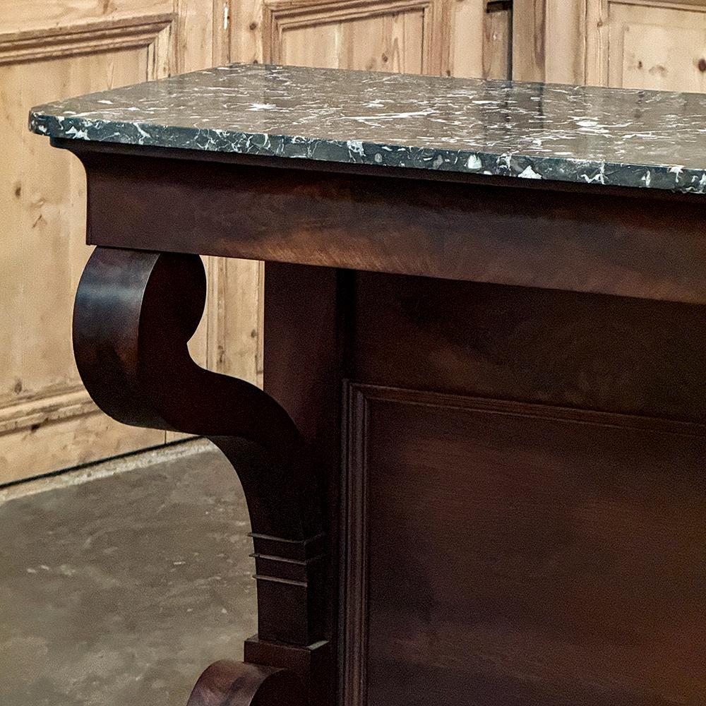 19th Century French Louis Philippe Period Mahogany Marble Top Console For Sale 6