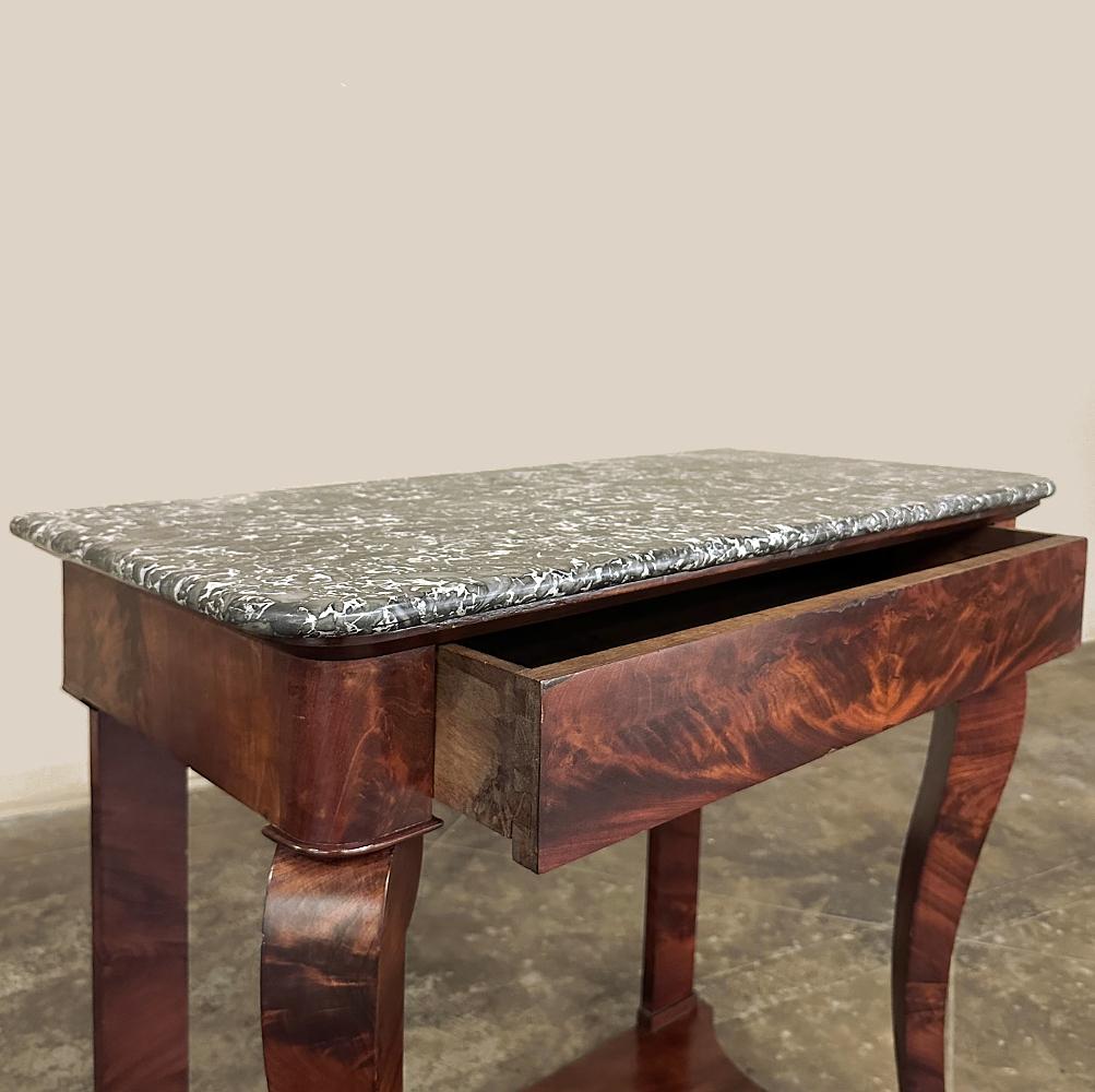 19th Century French Louis Philippe Period Mahogany Marble Top Console For Sale 7