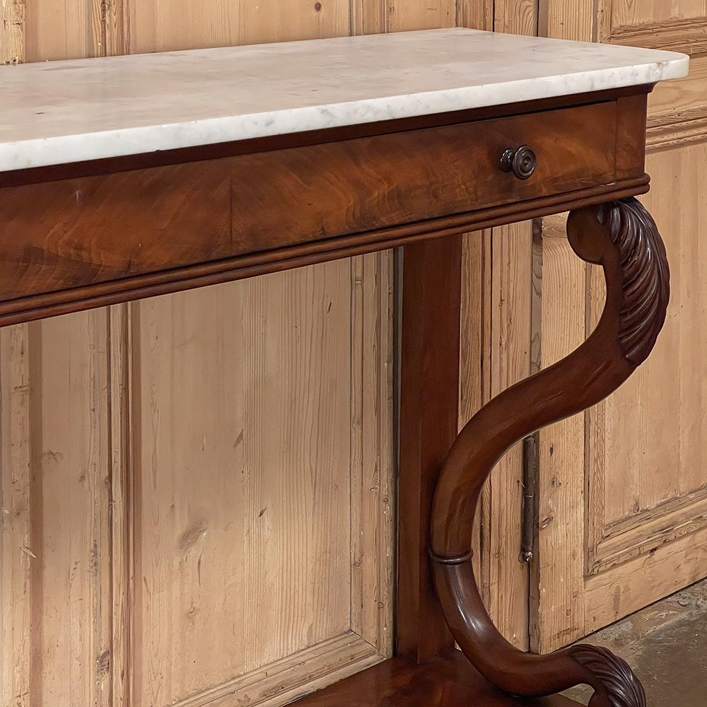 19th Century French Louis Philippe Period Mahogany Marble Top Console 6