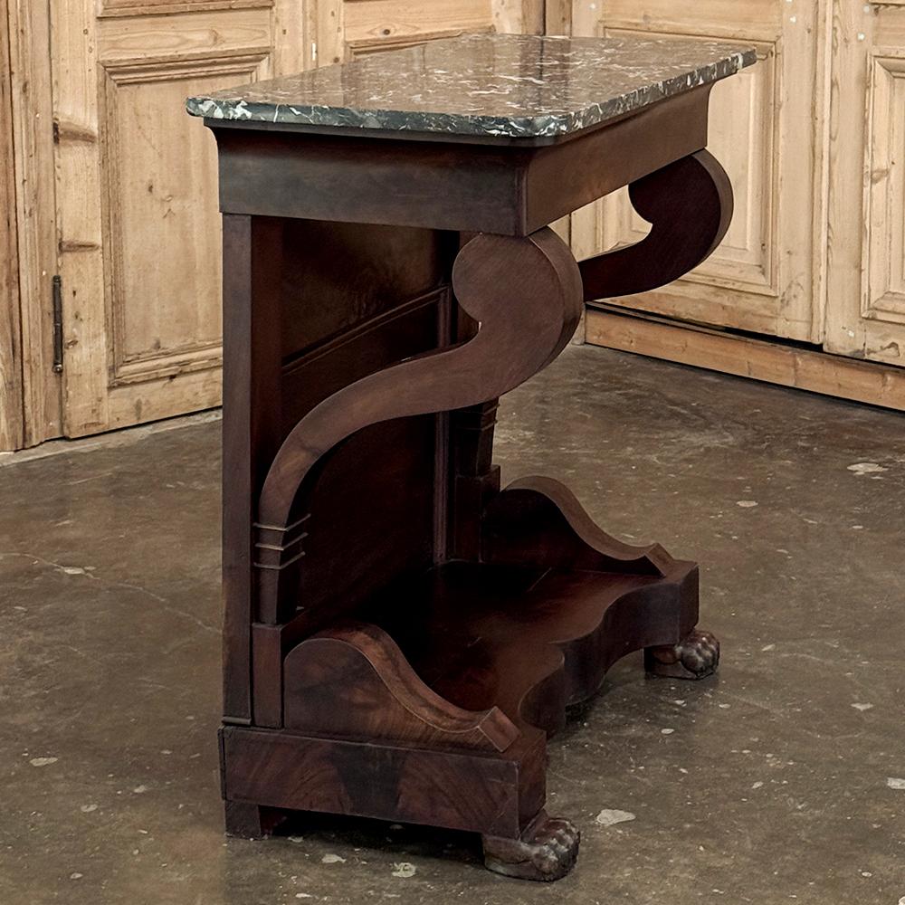 19th Century French Louis Philippe Period Mahogany Marble Top Console For Sale 8