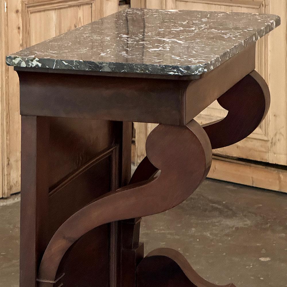 19th Century French Louis Philippe Period Mahogany Marble Top Console For Sale 9