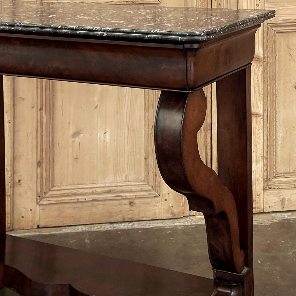 19th Century French Louis Philippe Period Mahogany Marble Top Console For Sale 11