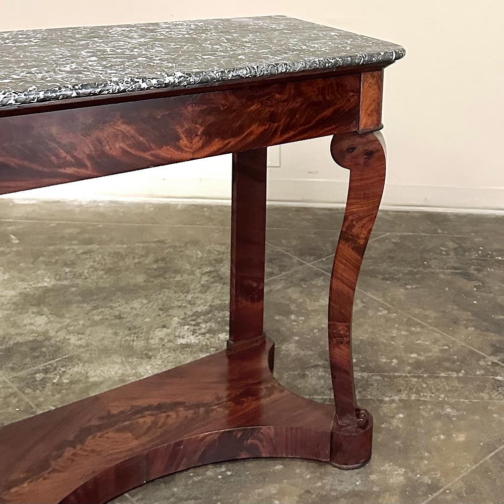 19th Century French Louis Philippe Period Mahogany Marble Top Console For Sale 12